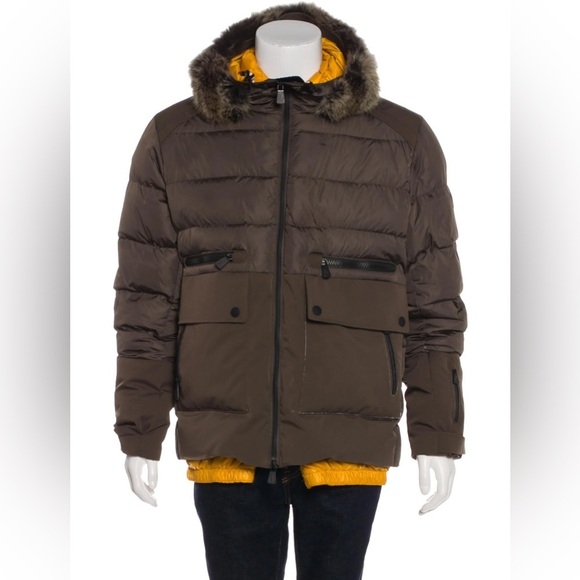 Moncler Grenoble Remarde Down Coat Jacket Size 2 Green Olive - Picture 3 of 16